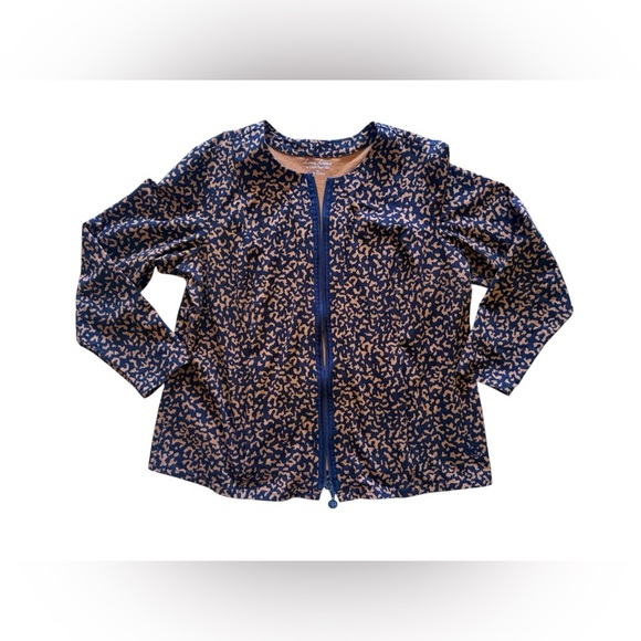 Linea Leisure by Louis Dell’Olio size Xl front zip Chetah print jacket - Picture 1 of 16